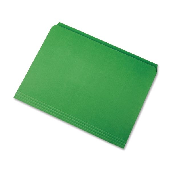 Skilcraft Straight-Cut Color File Folders, Letter Size, 100% Recycled, Green, Box Of 100