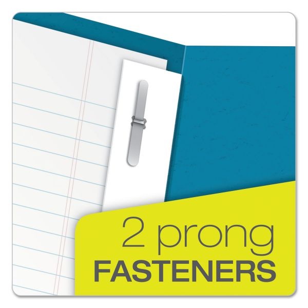 Oxford Twin-Pocket Folders With 3 Fasteners, 135-Sheet Capacity, Light Blue, 25/Box