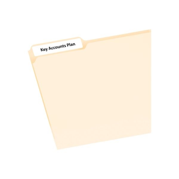 Avery Easy Peel Ecofriendly Permanent File Folder Labels, 45366, 2/3" X 3 7/16", 100% Recycled, White, Pack Of 1,500