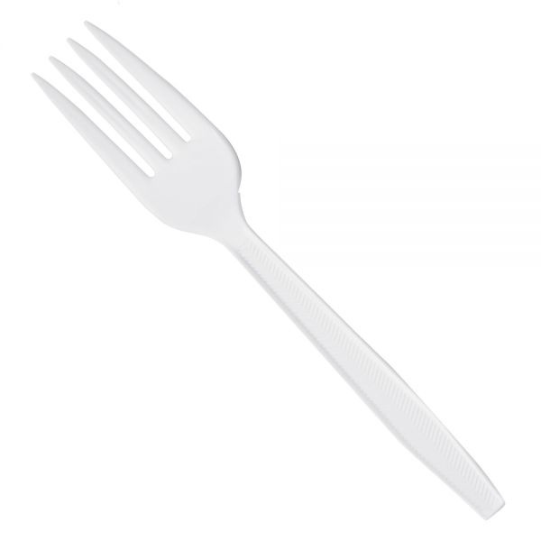 Highmark Medium-Length Plastic Cutlery, Forks, Pack Of 100 Forks