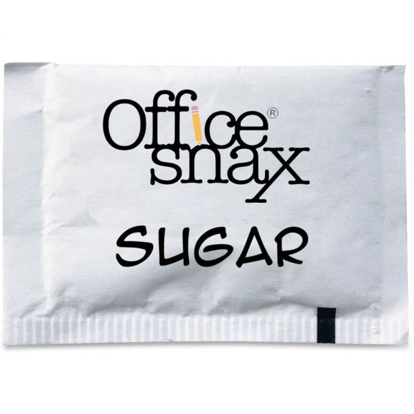 Office Snax Premeasured Single-Serve Sugar Packets, 1200/Carton