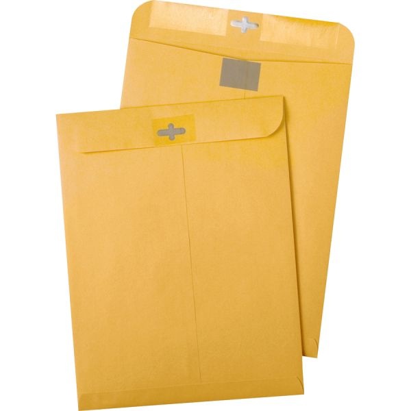 Quality Park Postage Savings Clearclasp Envelopes, 10" X 13", Brown Kraft, Pack Of 100