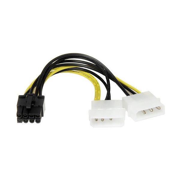 6In Lp4 To 8 Pin Pci Express Video Card Power Cable Adapter - 8 Pin Internal Power (M) - 4 Pin Atx12v (M) - 15.2 Cm
