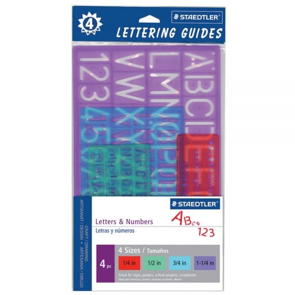 Staedtler Lettering Guides, Pack Of 4