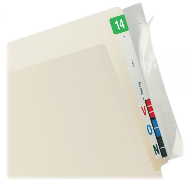 Tabbies Self-Adhesive Label/File Folder Protector, End Tab, 2 X 8, Clear, 24/Box