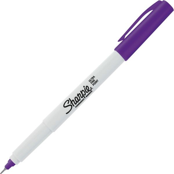 Sharpie Precision Ultra Fine Permanent Markers, Purple, 12/Box