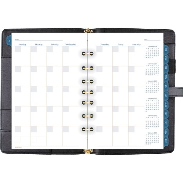 At-A-Glance Buckle Closure Planner/Organizer Starter Set, 8.5 X 5.5, Black Cover, 12-Month (Jan To Dec): Undated