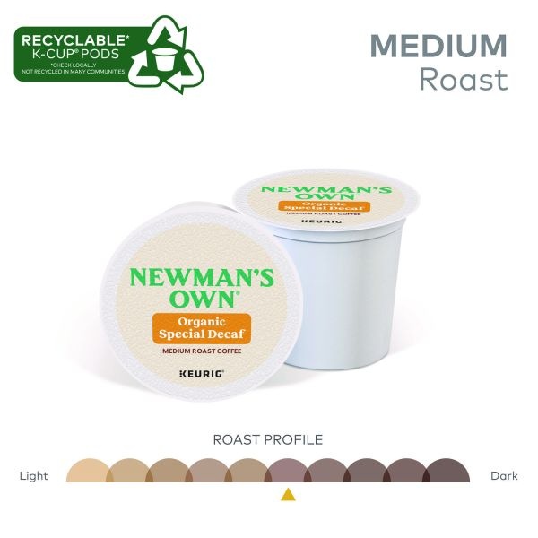Newman's Own Organics Special Decaf K-Cups, Medium Roast, 96/Carton