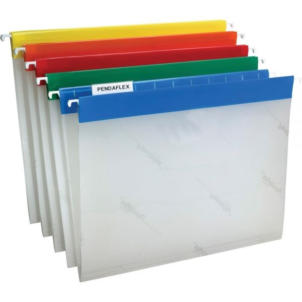 Pendaflex Poly Hanging Folders, Letter Size, 1/5-Cut Tabs, Assorted Colors, 25/Box