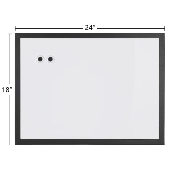 Magnetic Dry-Erase Whiteboard, 18" X 24", Black Finish Frame