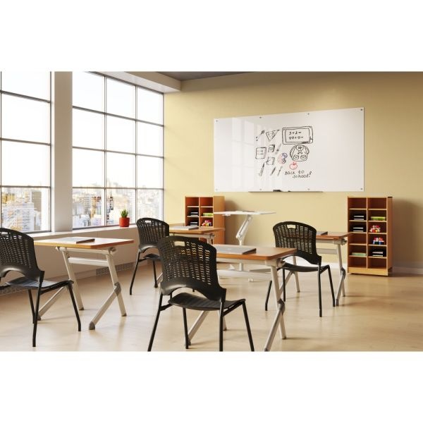 Workpro Magnetic Glass Unframed Dry-Erase Whiteboard, 96