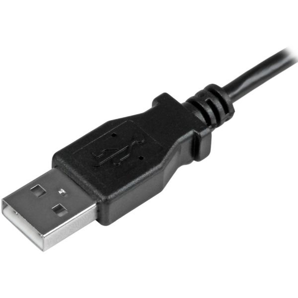 1M 3 Ft Left Angle Micro-Usb Charge-And-Sync Cable M/M - Usb 2.0 A To Micro-Usb - 30/24 Awg