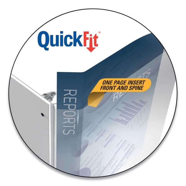 Stride Quickfit Ledger D-Ring View Binder, 3 Rings, 1.5" Capacity, 11 X 17, White