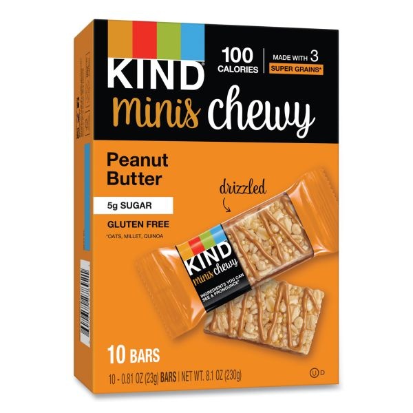 Kind Minis Chewy, Peanut Butter, 0.81 Oz 10/Pack