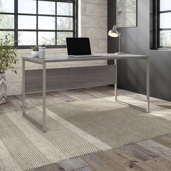 Bush Business Furniture Hybrid 60W X 30D Computer Table Desk With Metal Legs In Platinum Gray