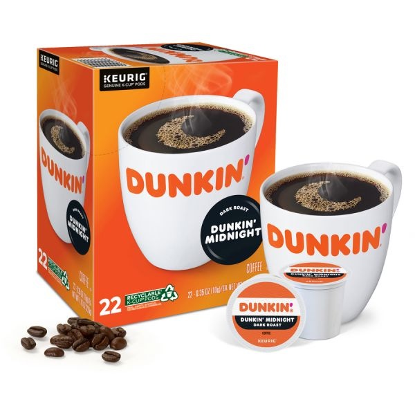 Dunkin' Midnight K-Cup Pods Dark Roast, 24/Box