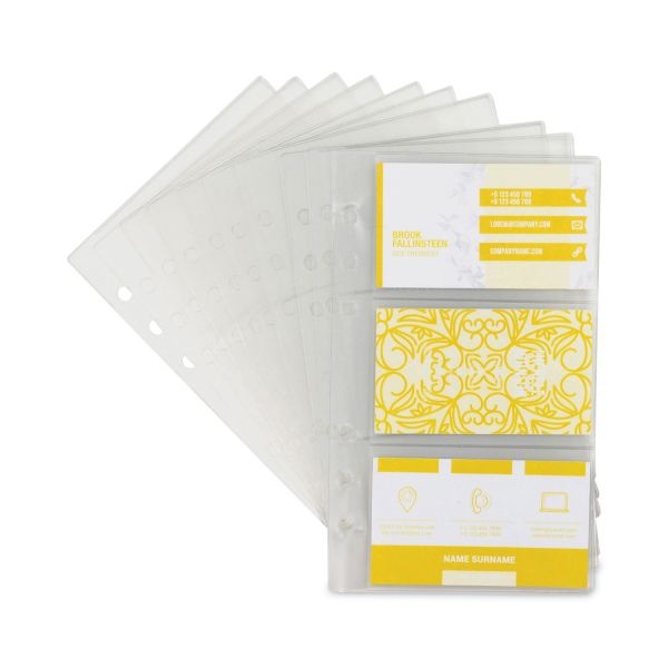 Samsill Refill Sheets For 4.25 X 7.25 Business Card Binders, For 2 X 3.5 Cards, Clear, 6 Cards/Sheet, 10 Sheets/Pack