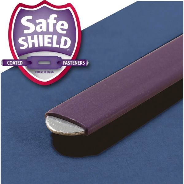 Smead Classification Folders, Top-Tab With Safeshield Coated Fasteners, 2" Expansion, Legal Size, 50% Recycled, Dark Blue, Box Of 10
