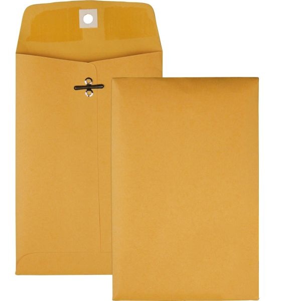 Quality Park Clasp Envelopes, #35, 5" X 7 1/2", Brown, Box Of 100