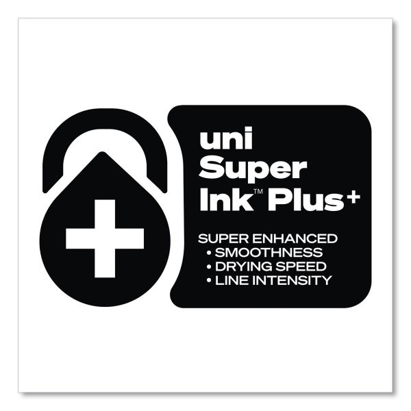 Uniball 207 Plus+ Gel Pen, Retractable, Medium 0.7 Mm, Blue Ink, Black Barrel, 4/Pack