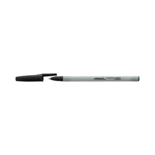 Ballpoint Pen, Stick, Medium 1 Mm, Black Ink, Gray/Black Barrel, Dozen