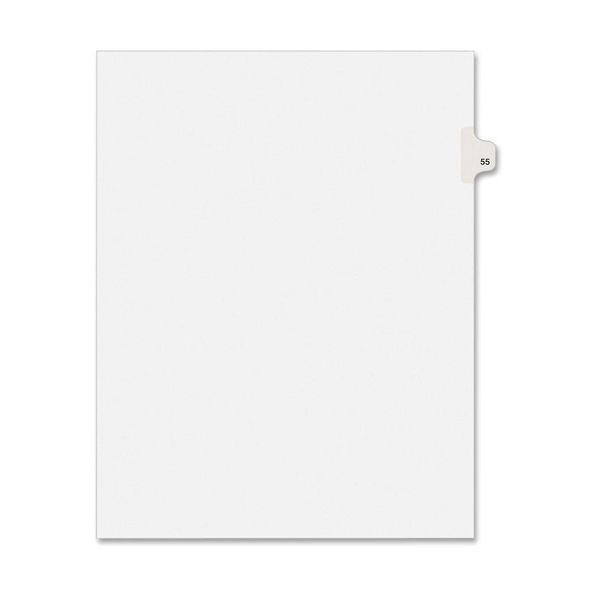 Avery Preprinted Legal Exhibit Side Tab Index Dividers, Avery Style, 10-Tab, 55, 11 X 8.5, White, 25/Pack, (1055)