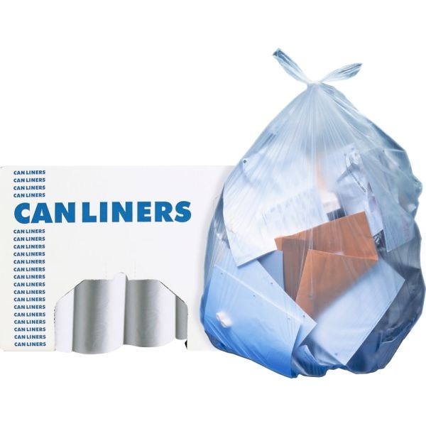 Heritage Accufit Clear 55-Gallon Can Liners - 55 Gal/75 Lb Capacity - 40" Width X 53" Length - 1.30 Mil (33 Micron) Thickness - Clear - 100/Carton - Can