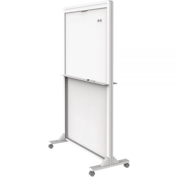 Quartet Infinity Glass Mobile Presentation Easel, 3 ft x 2 ft, Silver