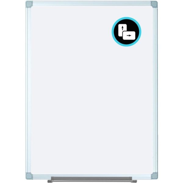 Mastervision Earth Silver Easy Clean Non-Magnetic Melamine Dry-Erase Whiteboard, 48" X 72", 80% Recycled, Aluminum Frame With Silver Finish
