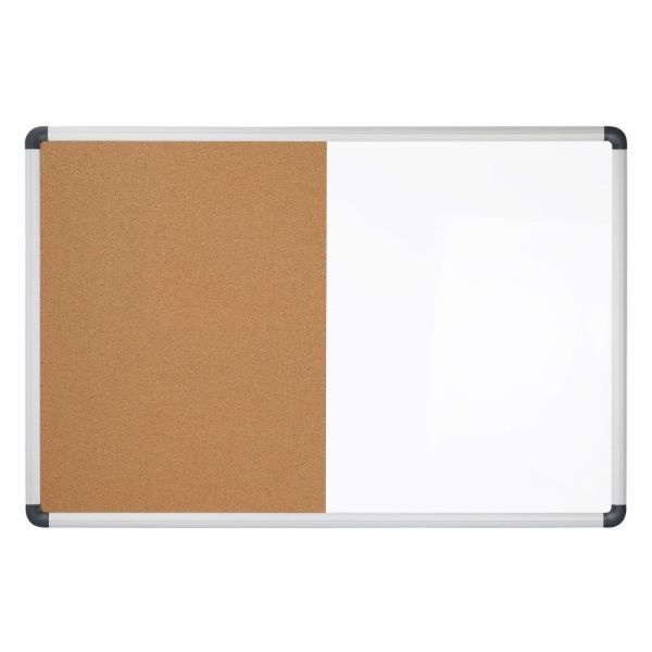 Magnetic Dry-Erase Whiteboard/Cork Bulletin Board, 24