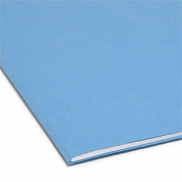 Smead Colored File Folders, 1/3-Cut Tabs: Assorted, Letter Size, 0.75" Expansion, Blue, 100/Box