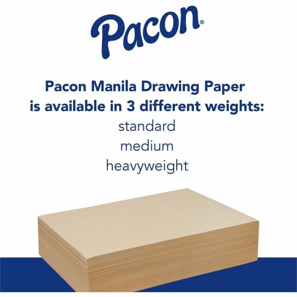 Pacon Cream Manila Drawing Paper, 60 Lb Cover Weight, 12 X 18, Cream Manila, 500/Pack