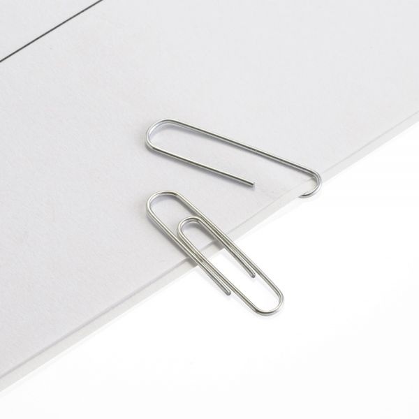 Paper Clips, No. 1, 1-1/4", 20-Sheet Capacity, Silver, 100 Clips Per Box, Pack Of 5 Boxes