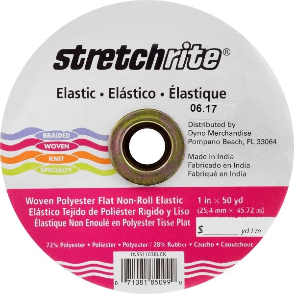 Stretchrite Flat Non-Roll Polyester Woven Elastic 1"X50yd