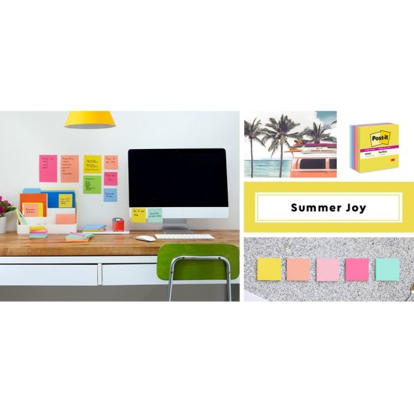 Post-It Super Sticky Note Pads - Summer Joy Color Collection