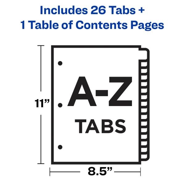 Avery A-Z Black & White Table Of Contents Dividers