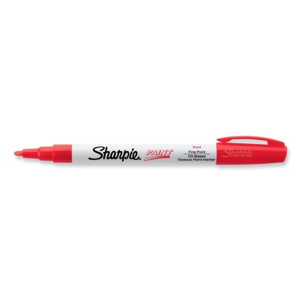 Sharpie Permanent Paint Marker, Fine Bullet Tip, Red