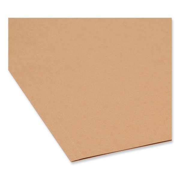 Smead Guide Height Reinforced Heavyweight Kraft File Folder, 2/5-Cut Tabs: Right Of Center, Letter, 0.75" Expansion, Brown, 100/Box