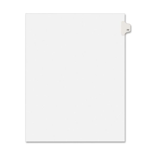 Avery Preprinted Legal Exhibit Side Tab Index Dividers, Avery Style, 10-Tab, 77, 11 X 8.5, White, 25/Pack, (1077)