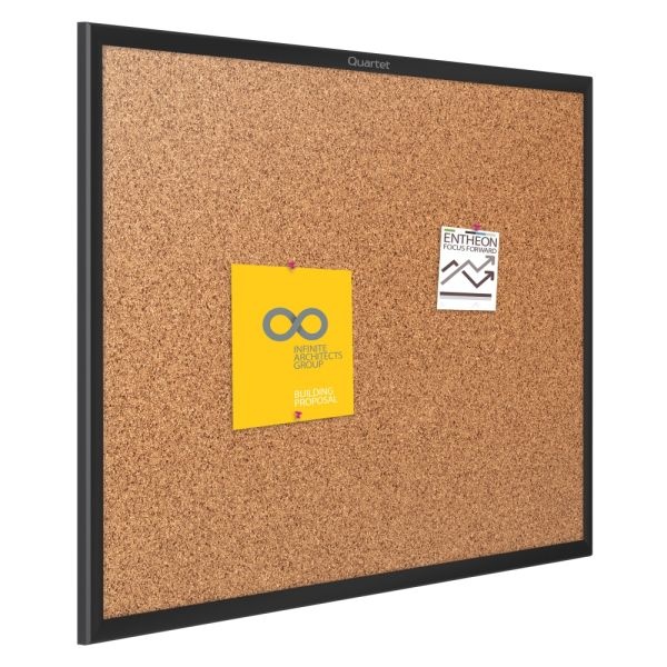 Quartet Classic Cork Bulletin Board, 36" X 60", Aluminum Frame With Black Finish