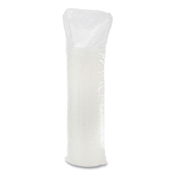 Dart Plastic Lids, Fits 12 Oz To 24 Oz Hot/Cold Foam Cups, Straw-Slot Lid, White, 100/Pack, 10 Packs/Carton