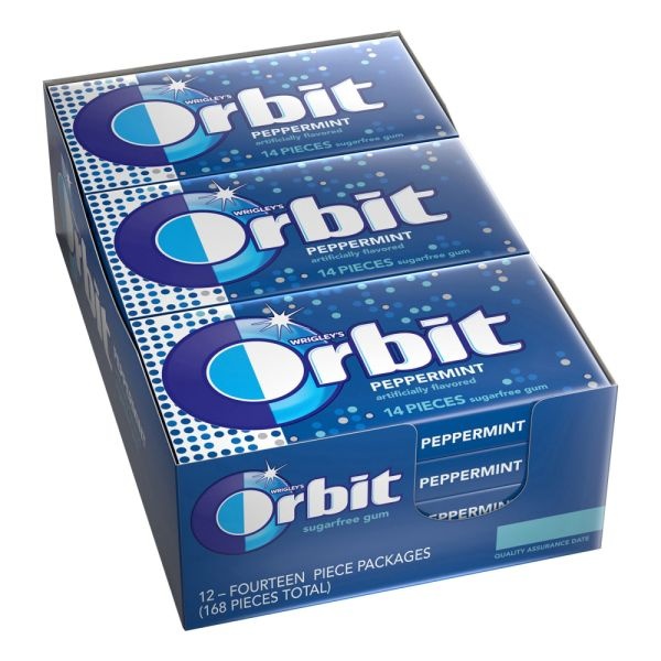 Orbit Gum, Peppermint, 0.95 Oz, Box Of 12