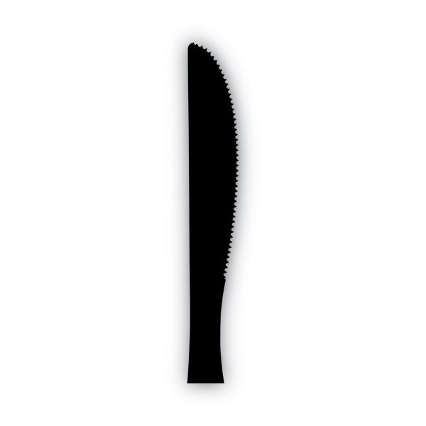 Dixie Medium-Weight Disposable Knives Grab-N-Go By Gp Pro - 100 / Box - 10/Carton - Knife - 1000 X Knife - Black