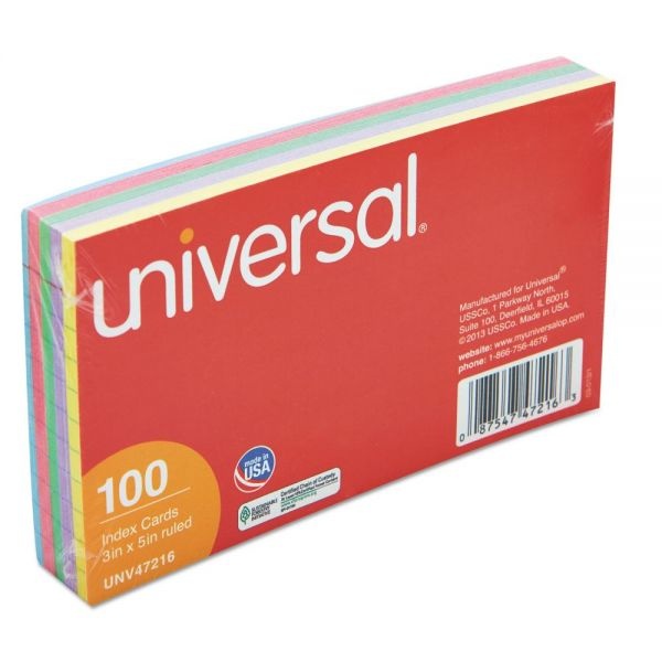 Ruled Index Cards 10PKS/100EA 3x5 White