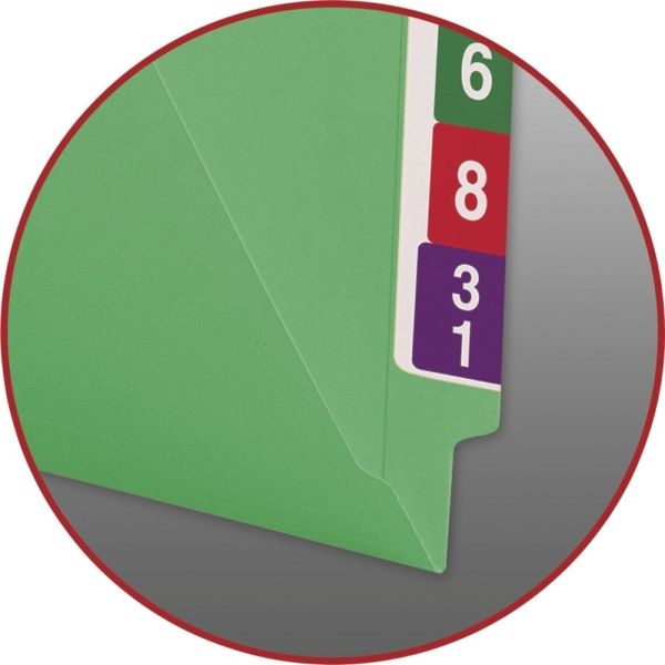 Smead Color End-Tab Folders, Straight Cut, Letter Size, Green, Box Of 100