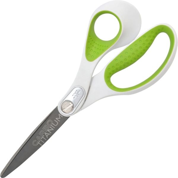 Westcott Straight Carbo Titanium Scissors, 8" L, Pointed Tip, Gray