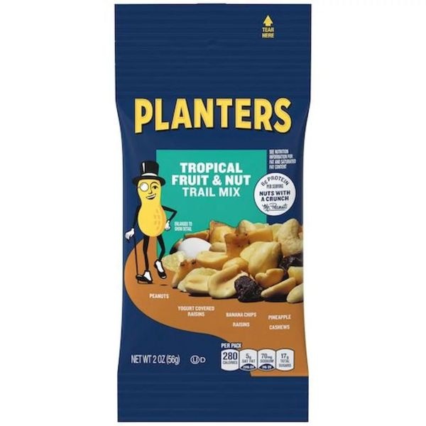 Planters Tropical Fruit & Nut Trail Mix, 2 Oz, Carton Of 72