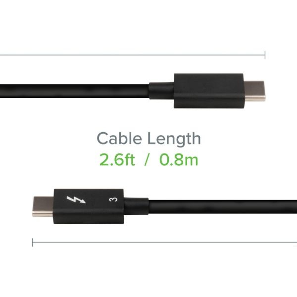 Plugable Thunderbolt 3 Cable 40Gbps Supports 100W (20V, 5A) Charging