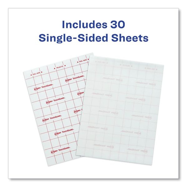 Avery Touchguard Protective Film Sheet, 9" X 12", Matte Clear, 30/Pack