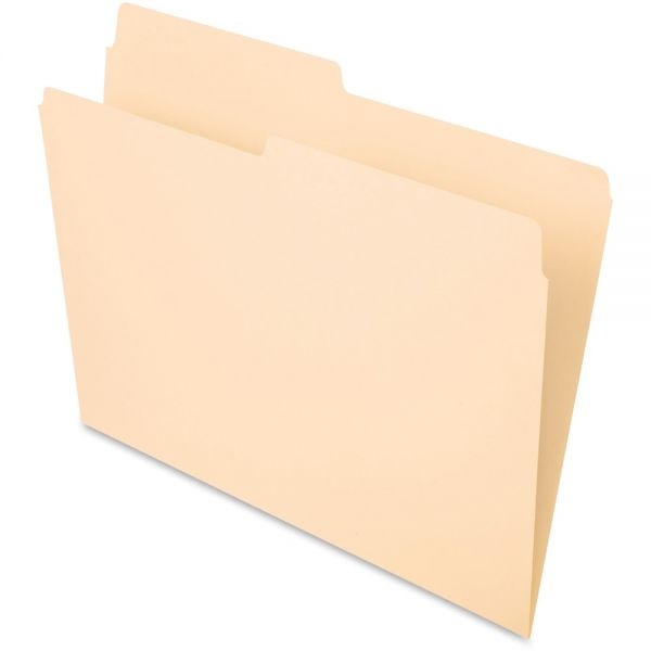 Pendaflex Manila File Folders, 1/2-Cut Tabs: Assorted, Letter Size, 0.75" Expansion, Manila, 100/Box